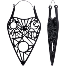 Load image into Gallery viewer, Black Gothic Mysterious Planchette Tunnel Plug Earrings