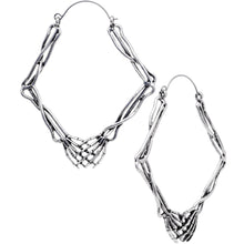 Load image into Gallery viewer, Skeletons Holding Hands Halloween Tunnel Plug Earrings