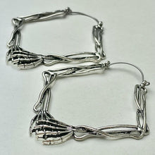 Load image into Gallery viewer, Skeletons Holding Hands Halloween Tunnel Plug Earrings