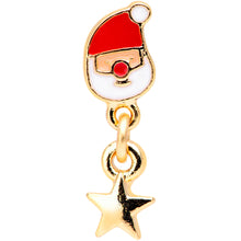Load image into Gallery viewer, 16G 1/4 Gold Tone Santa Star Christmas Dangle Cartilage Tragus