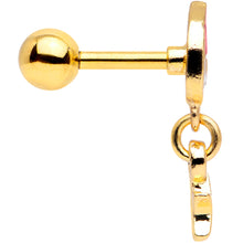 Load image into Gallery viewer, 16G 1/4 Gold Tone Santa Star Christmas Dangle Cartilage Tragus