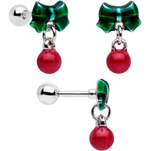 Load image into Gallery viewer, 16G 1/4 Reindeer Snowman Christmas Dangle Cartilage Tragus Set of 3
