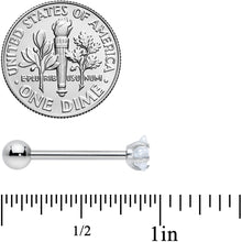 Load image into Gallery viewer, Clear CZ Gem Star Barbell Tongue Ring