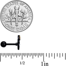 Load image into Gallery viewer, 16G 1/4 Black Ghosts Hat Bat Halloween Cartilage Tragus Set of 3