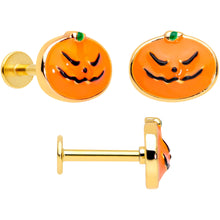 Load image into Gallery viewer, 16G 20G Bat Pumpkin Halloween Cartilage Labret Nose Set of 3