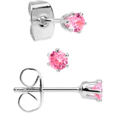 Load image into Gallery viewer, 20G Pink CZ Gem 3mm to 5mm Post Stud Earring Set of 3