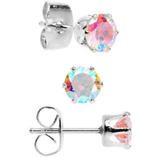Load image into Gallery viewer, 20G Aurora CZ Gem 3mm to 5mm Post Stud Earring Set of 3