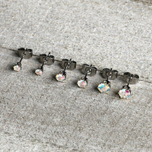 Load image into Gallery viewer, 20G Aurora CZ Gem 3mm to 5mm Post Stud Earring Set of 3