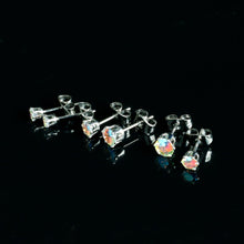 Load image into Gallery viewer, 20G Aurora CZ Gem 3mm to 5mm Post Stud Earring Set of 3
