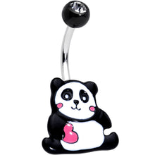 Load image into Gallery viewer, Clear Gem Panda Heart Belly Ring