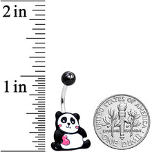 Load image into Gallery viewer, Clear Gem Panda Heart Belly Ring