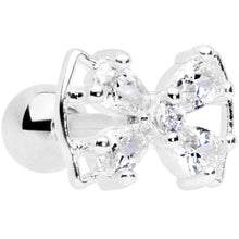 Load image into Gallery viewer, 16G 1/4 Clear CZ Gem Beauty Bow Cartilage Tragus Earring