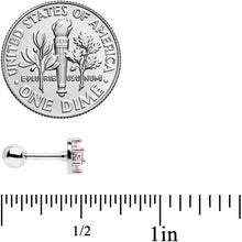 Load image into Gallery viewer, 16G 1/4 Pink CZ Gem Beauty Bow Cartilage Tragus Earring