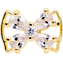 Load image into Gallery viewer, 16G 1/4 Clear CZ Gem Gold Tone Beauty Bow Cartilage Tragus