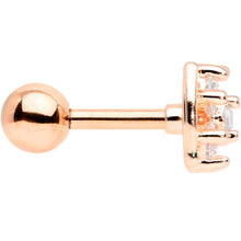 Load image into Gallery viewer, 16G 1/4 Clear CZ Gem Rose Gold Tone Beauty Bow Cartilage Tragus