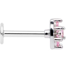 Load image into Gallery viewer, 16G 5/16 Pink CZ Gem Beauty Bow Labret Monroe Tragus
