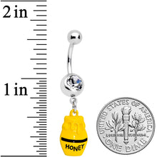 Load image into Gallery viewer, Clear Gem Jar of Honey Dangle Belly Ring