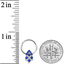 Load image into Gallery viewer, 16G 3/8 Blue CZ Gem Chandelier Hinged Segment Ring