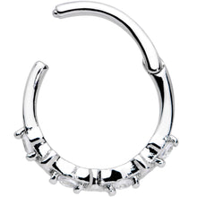 Load image into Gallery viewer, 16G 3/8 Clear CZ Gem Little Hearts Valentine Hinged Segment Ring