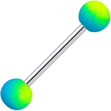Load image into Gallery viewer, Yellow Blue Ombre Soft Finish Barbell Tongue Ring