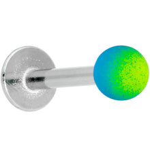 Load image into Gallery viewer, 16G 5/16 Yellow Blue Ombre Soft Finish Labret Monroe Tragus
