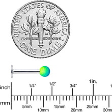 Load image into Gallery viewer, 16G 5/16 Yellow Blue Ombre Soft Finish Labret Monroe Tragus
