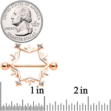 Load image into Gallery viewer, 14G 3/4 Rose Gold Tone Snowflake Christmas Nipple Shield Set