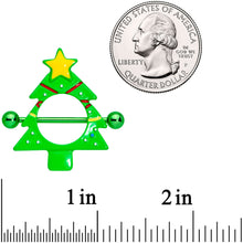 Load image into Gallery viewer, 14G 5/8 Green Christmas Tree Nipple Shield Set
