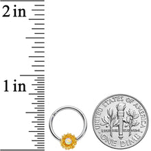 Load image into Gallery viewer, 16G 3/8 Aurora Gem Sunflower Style Hinged Segment Ring
