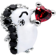 Load image into Gallery viewer, 16G 1/4 Red Gem Penguin Heart Valentines Day Cartilage Tragus
