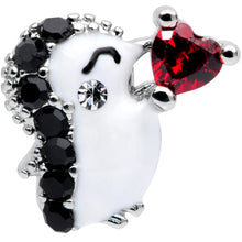 Load image into Gallery viewer, 16G 5/16 Red Gem Penguin Valentines Day Labret Monroe Tragus