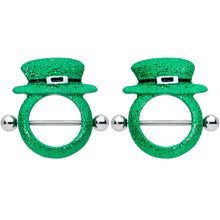 Load image into Gallery viewer, 14G 11/16 Top Hat Leprechaun St Patricks Day Nipple Shield Set