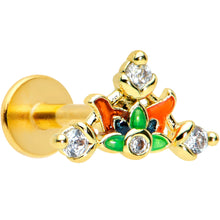 Load image into Gallery viewer, 16G 5/16 Clear CZ Gem Gold Tone Mythic Dragon Labret Tragus