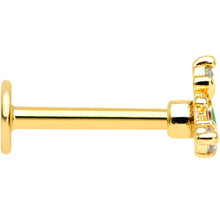 Load image into Gallery viewer, 16G 5/16 Clear CZ Gem Gold Tone Mythic Dragon Labret Tragus