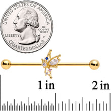 Load image into Gallery viewer, 14G Clear CZ Gem Star Angel Christmas Industrial Barbell 38mm