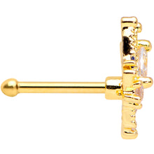 Load image into Gallery viewer, 20G 1/4 Clear CZ Gem Gold Tone Star Angel Christmas Nose Bone
