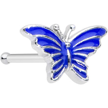 Load image into Gallery viewer, 20G 1/4 Beautiful Blue Butterfly Nose Bone