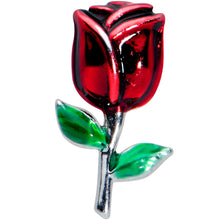 Load image into Gallery viewer, 16G 1/4 Red Rose Flower Valentines Day Labret Monroe Tragus