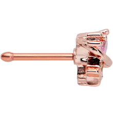 Load image into Gallery viewer, 20G 1/4 Clear Pink Gem Rose Gold Tone Heart Star Nose Bone
