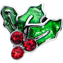 Load image into Gallery viewer, 16G 1/4 Red Gem Holly Berry Christmas Holiday Labret Tragus