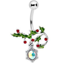 Load image into Gallery viewer, Aurora Red Gem Holly Holiday Decor Christmas Belly Ring