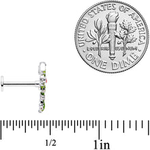 Load image into Gallery viewer, 16G 5/16 Pink CZ Gem Candy Cane Holly Labret Monroe Tragus