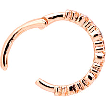 Load image into Gallery viewer, 16G 3/8 Clear CZ Gem Rose Gold Tone Butterfly Hinged Segment Ring
