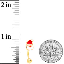 Load image into Gallery viewer, 16G 5/16 Gold Tone Simple Santa Christmas Curved Eyebrow Ring