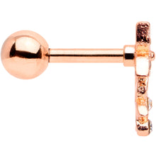 Load image into Gallery viewer, 16G 1/4 Clear Gem Rose Gold Tone Bloom Butterfly Cartilage Tragus