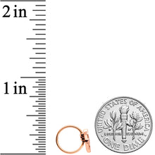 Load image into Gallery viewer, 20G 5/16 Clear Gem Rose Gold Tone Pink Cross Nose Hoop