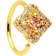 Load image into Gallery viewer, 20G 5/16 Yellow Clear CZ Gem Gold Tone Rhombus Royale Nose Hoop
