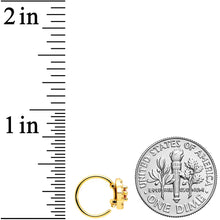 Load image into Gallery viewer, 20G 5/16 Yellow Clear CZ Gem Gold Tone Rhombus Royale Nose Hoop