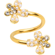 Load image into Gallery viewer, Clear Gem Gold Tone Stylish Splat Spiral Twister Belly Ring