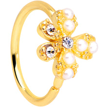 Load image into Gallery viewer, 20G 5/16 Clear Gem Gold Tone Stylish Splat Nose Hoop